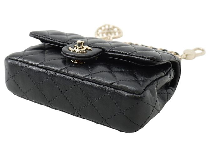 Chanel Handtaschen-Anhänger in Schwarz und Champagnergold Golden - Ansicht 2