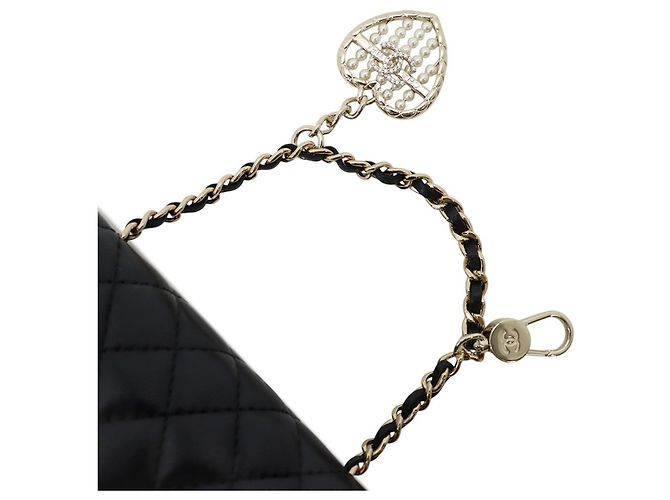 Chanel Handtaschen-Anhänger in Schwarz und Champagnergold Golden - Ansicht 4