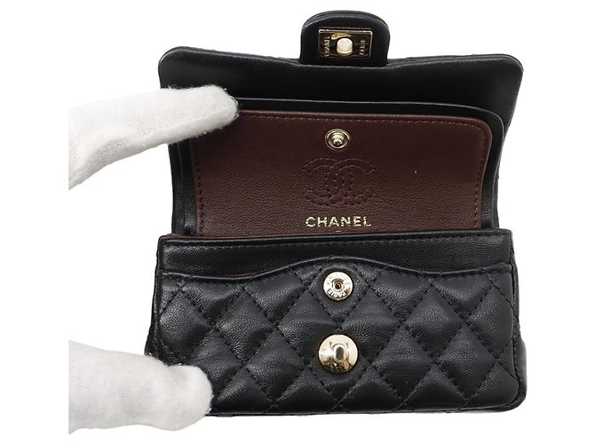 Chanel Handtaschen-Anhänger in Schwarz und Champagnergold Golden - Ansicht 5