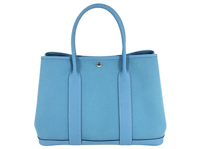 Hermès Borsa Tote Hermes Garden Party PM Blu - vista 2