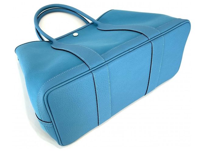 Hermès Borsa Tote Hermes Garden Party PM Blu - vista 3