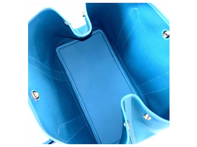Hermès Borsa Tote Hermes Garden Party PM Blu - vista 4