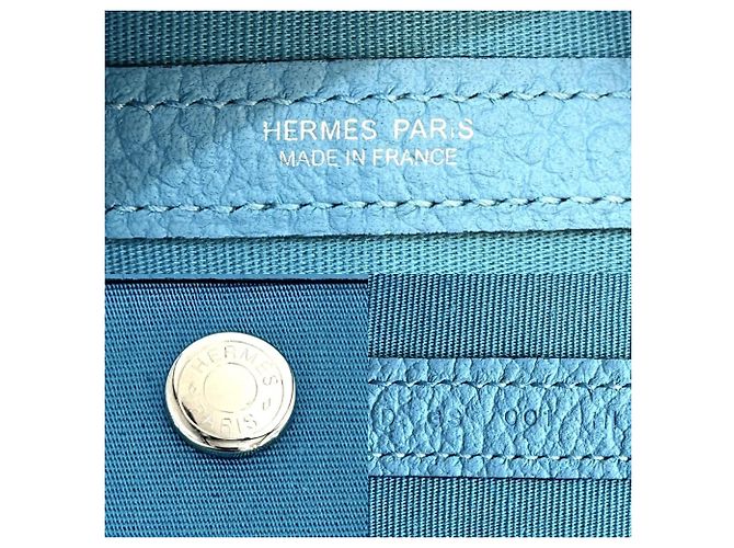 Hermès Borsa Tote Hermes Garden Party PM Blu - vista 5