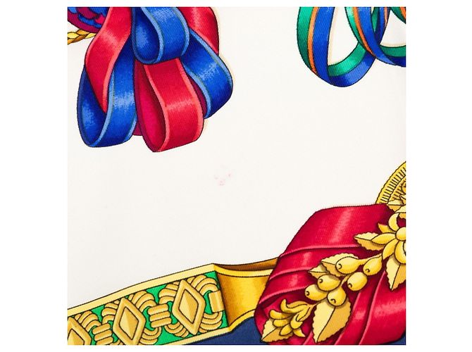 Hermès Hermes Carre 90 LES RUBANS DU CHEVAL Sciarpa Multicolore Blu navy - vista 6
