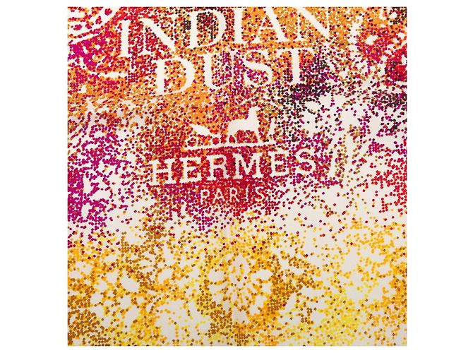 Hermès Foulard Carré 90 Hermes Indian Dust Multicolore Beige - vista 2