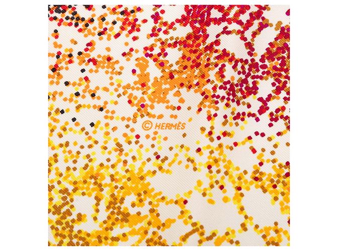 Hermès Foulard Carré 90 Hermes Indian Dust Multicolore Beige - vista 4