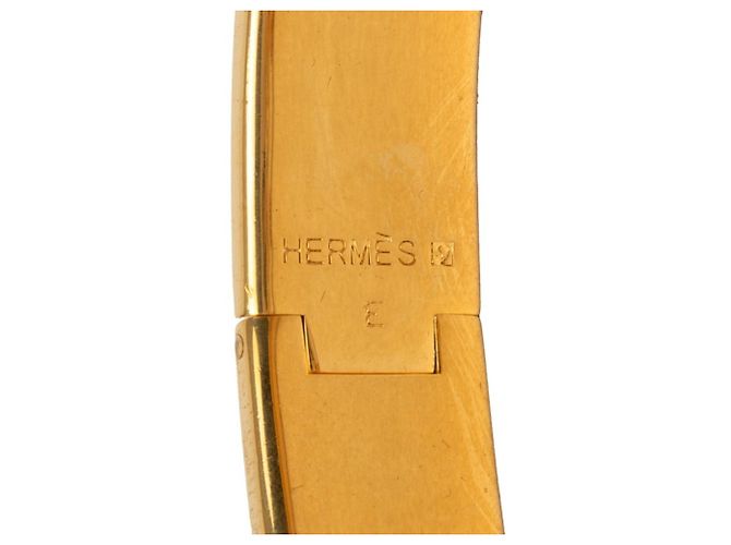 Hermès Pulsera de esmalte Click H PM Hermes Roja Dorado - vista 4