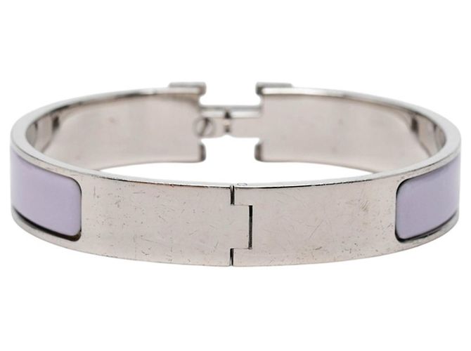 Hermès Pulsera de esmalte Hermes Click H GM Plata Púrpura - vista 3