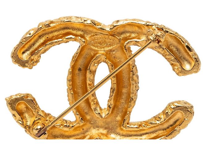 Timeless Spilla Chanel Coco Mark placcata oro D'oro - vista 3