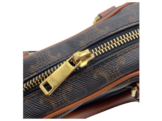 Céline Borsa a mano Celine Triomphe Heart in pelle Marrone - vista 11