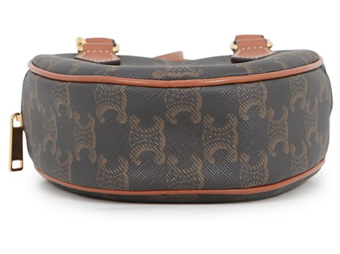 Céline Borsa a mano Celine Triomphe Heart in pelle Marrone - vista 3