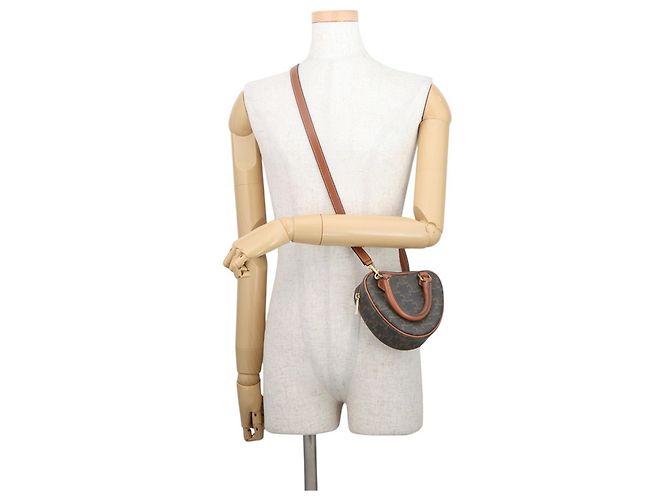 Céline Borsa a mano Celine Triomphe Heart in pelle Marrone - vista 5