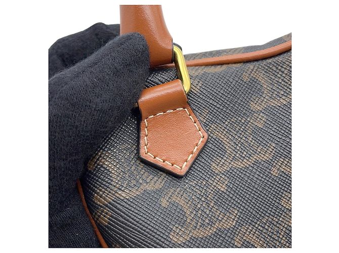 Céline Borsa a mano Celine Triomphe Heart in pelle Marrone - vista 8