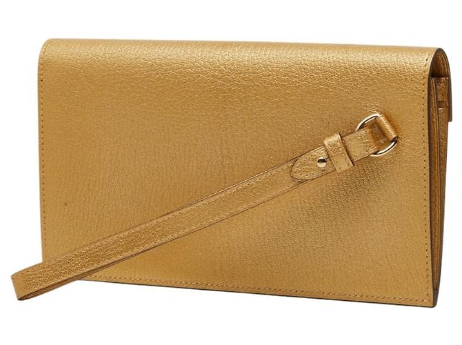 Hermès Cartera larga Kelly Pocket en piel de cabra Gold Dorado - vista 2