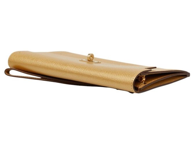 Hermès Cartera larga Kelly Pocket en piel de cabra Gold Dorado - vista 5