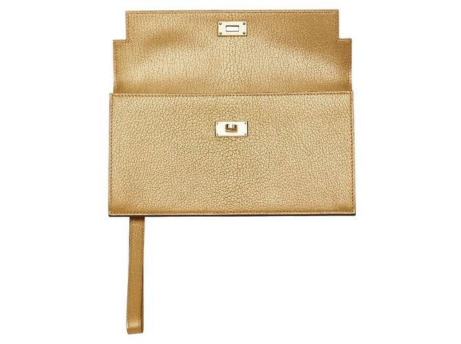 Hermès Cartera larga Kelly Pocket en piel de cabra Gold Dorado - vista 6