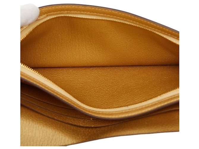 Hermès Cartera larga Kelly Pocket en piel de cabra Gold Dorado - vista 7