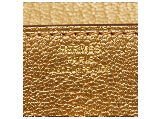 Hermès Cartera larga Kelly Pocket en piel de cabra Gold Dorado - vista 8