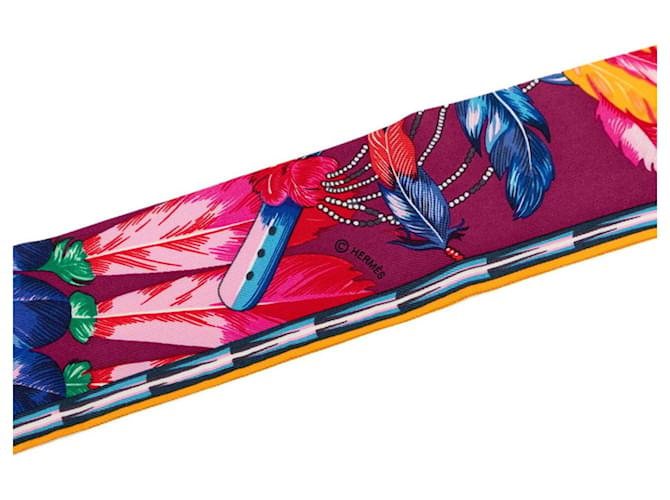 Hermès Sciarpa Twilly Hermes Brazil Muffler Multicolore Porpora - vista 3