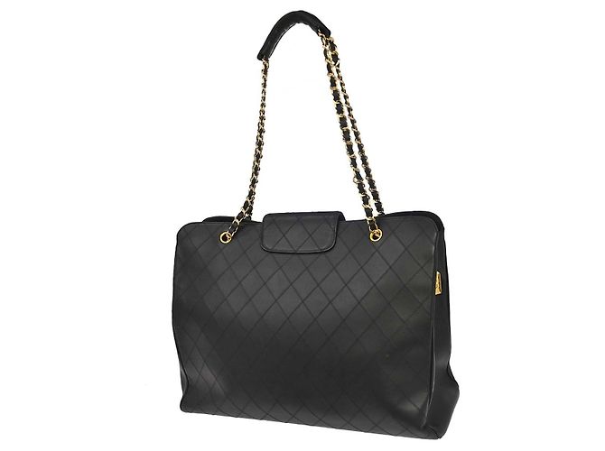 Chanel Vintage Supermodel Weekender in pelle trapuntata Medium Nero - vista 2