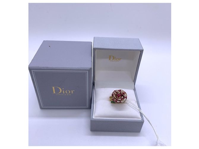 Anello Dior Haute Joaillerie Rose Garden Diamanti e Rubini D'oro - vista 4