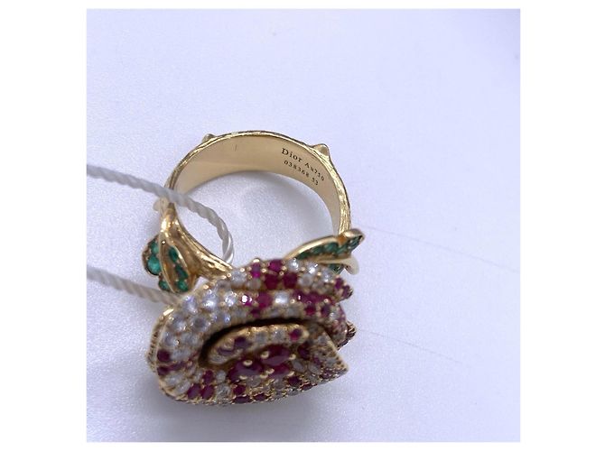 Anello Dior Haute Joaillerie Rose Garden Diamanti e Rubini D'oro - vista 7