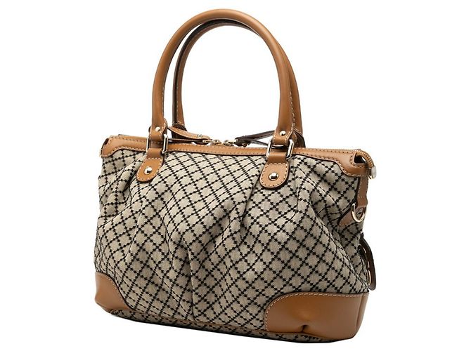 Borsa Gucci Diamante Sukey Marrone Nero Beige - vista 2