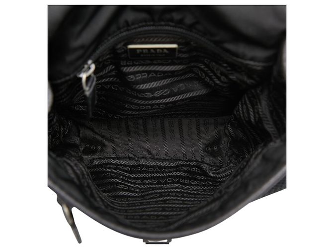Prada Logo Crossbody Schultertasche Schwarz - Ansicht 8