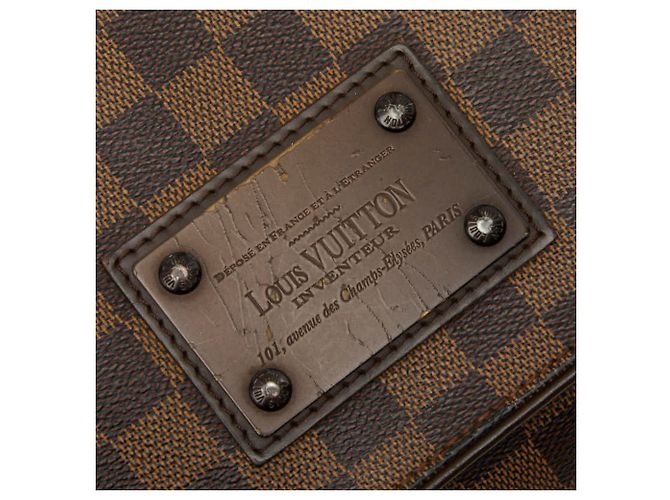 Borsa a tracolla Louis Vuitton Damier Brooklyn MM Marrone - vista 9