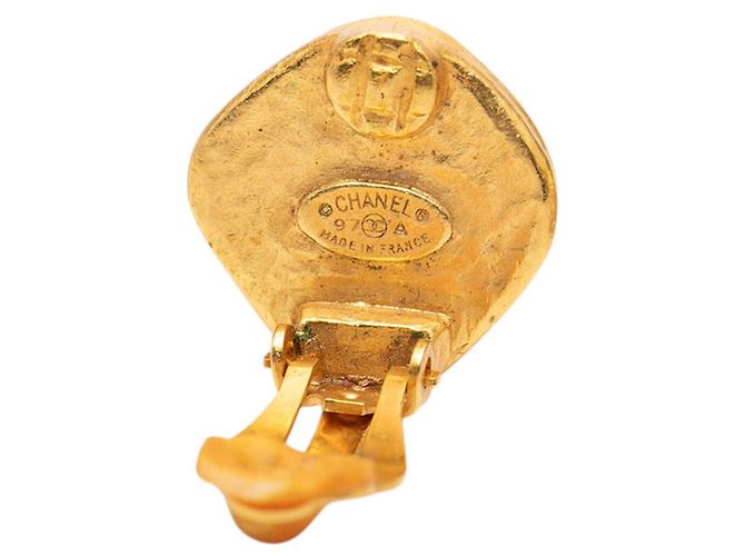 Orecchini a clip Vintage Chanel Coco Mark D'oro - vista 3