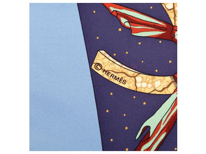 Hermès Sciarpa Hermes Carre 90 Cavaliers des Nuages Blu Multicolore - vista 7