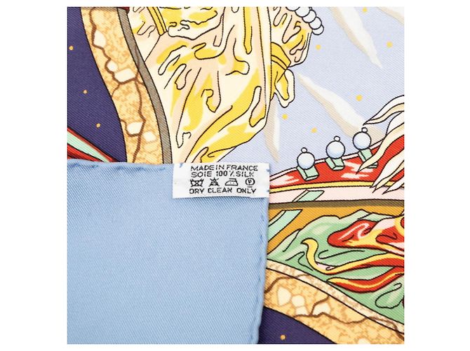 Hermès Sciarpa Hermes Carre 90 Cavaliers des Nuages Blu Multicolore - vista 8