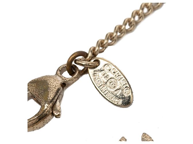 Collana Chanel Coco Mark placcata oro con perla finta D'oro - vista 3