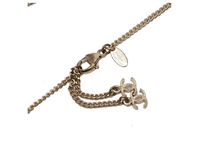Collana Chanel Coco Mark placcata oro con perla finta D'oro - vista 4