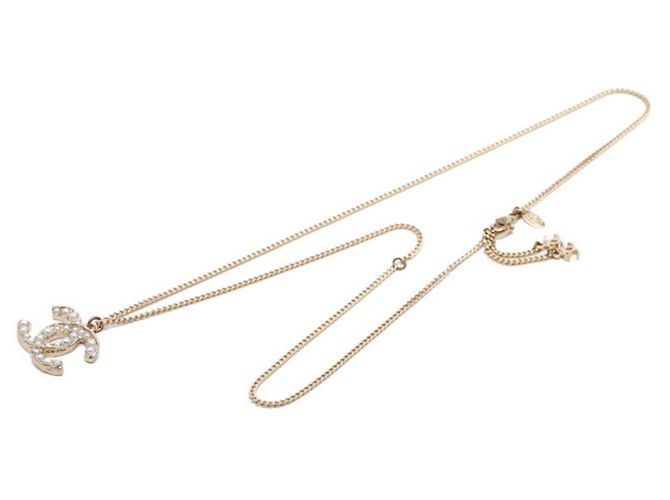 Collana Chanel Coco Mark placcata oro con perla finta D'oro - vista 5