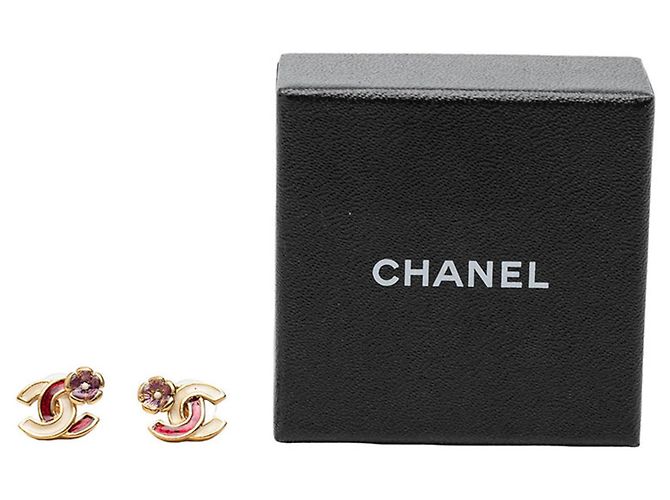 Orecchini a lobo Chanel Coco Mark Camellia Multicolore D'oro - vista 4