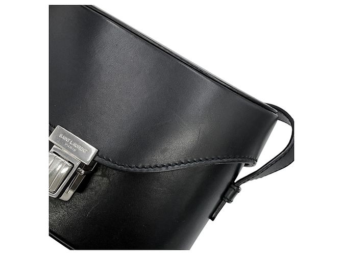 Borsa a tracolla in pelle nera Yves Saint Laurent Nero - vista 7