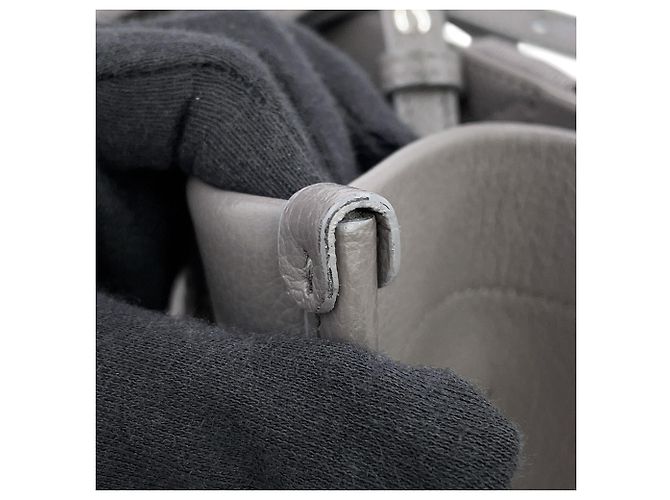 Borsa Tote Balenciaga in pelle e tela grigio scuro - vista 10
