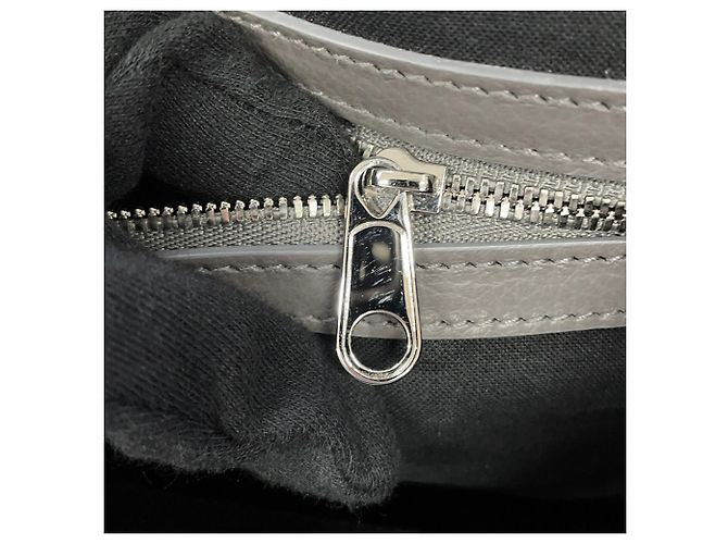 Borsa Tote Balenciaga in pelle e tela grigio scuro - vista 13