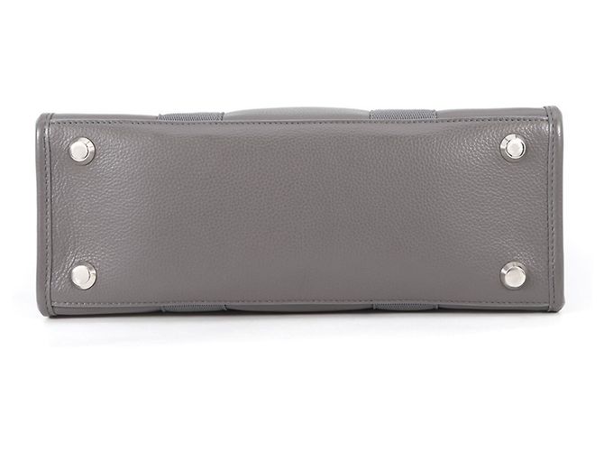 Borsa Tote Balenciaga in pelle e tela grigio scuro - vista 3