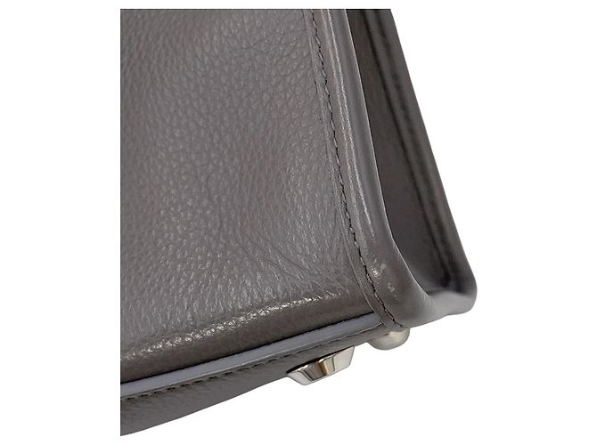 Borsa Tote Balenciaga in pelle e tela grigio scuro - vista 7
