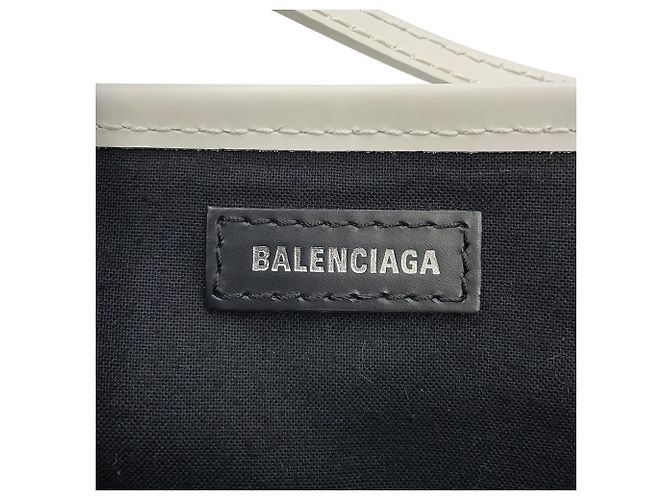 Sac cabas Balenciaga Navy Cabas XS Blanc - vue 15