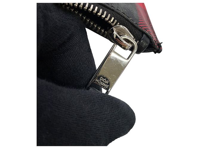 Clutch Christian Dior Homme Trotter Preto Vermelho - vista 10