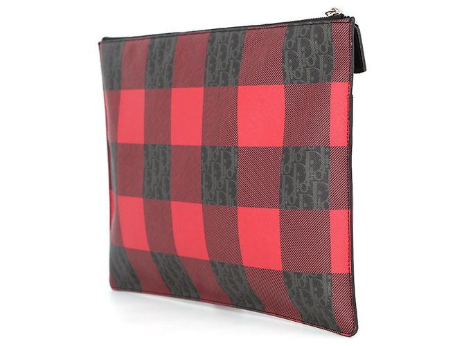 Clutch Christian Dior Homme Trotter Preto Vermelho - vista 2