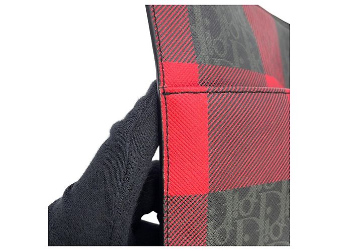 Clutch Christian Dior Homme Trotter Preto Vermelho - vista 6
