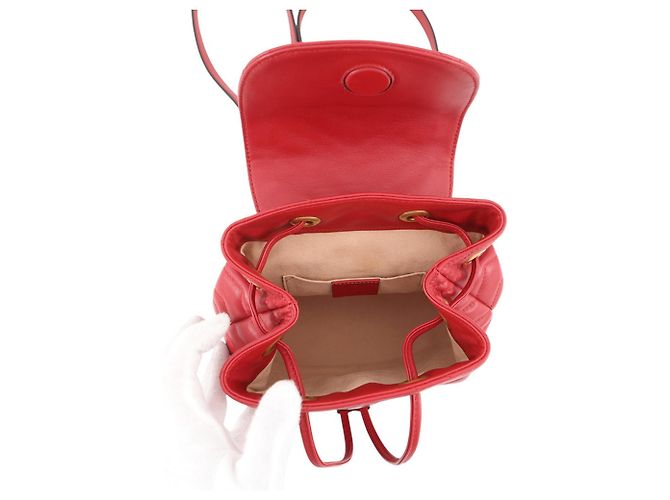 Zaino Gucci GG Marmont in pelle Rosso - vista 5