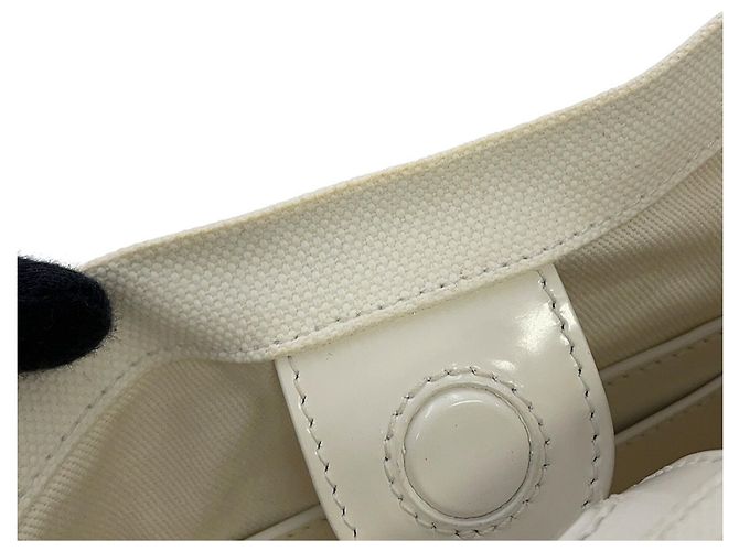 Bolsa de mão pequena em lona com recortes Salvatore Ferragamo Branco - vista 10