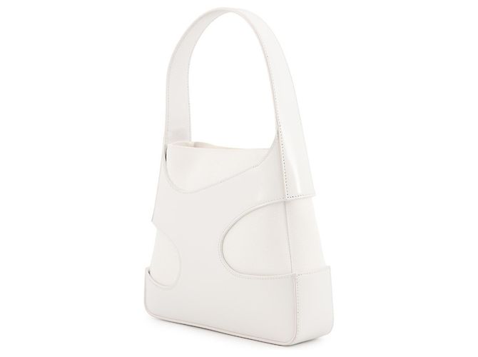 Bolsa de mão pequena em lona com recortes Salvatore Ferragamo Branco - vista 2
