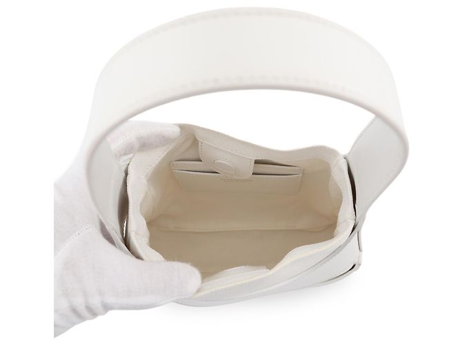 Bolsa de mão pequena em lona com recortes Salvatore Ferragamo Branco - vista 5