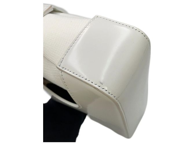 Bolsa de mão pequena em lona com recortes Salvatore Ferragamo Branco - vista 8